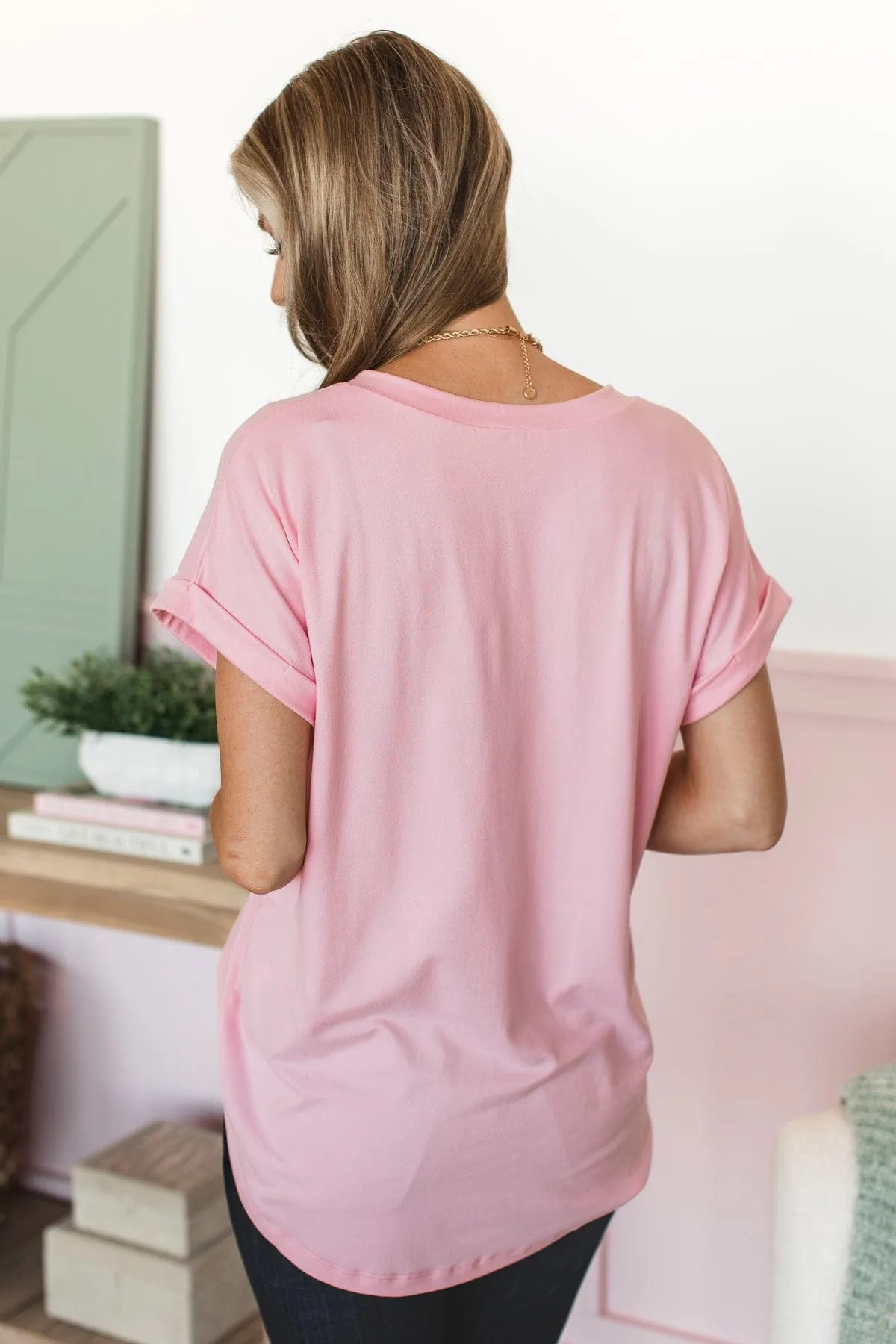 All The Best Short Sleeve Top- Baby Pink