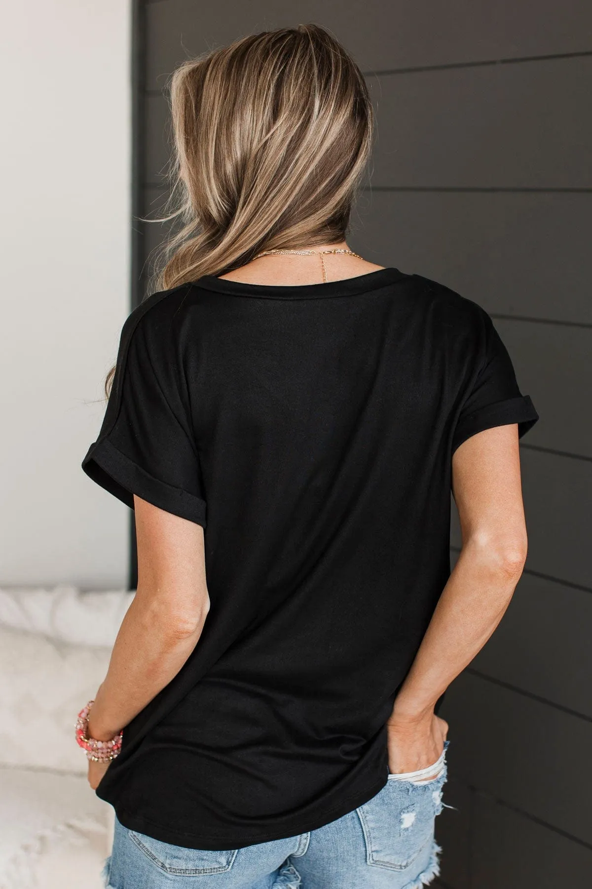 All The Best Short Sleeve Top- Black