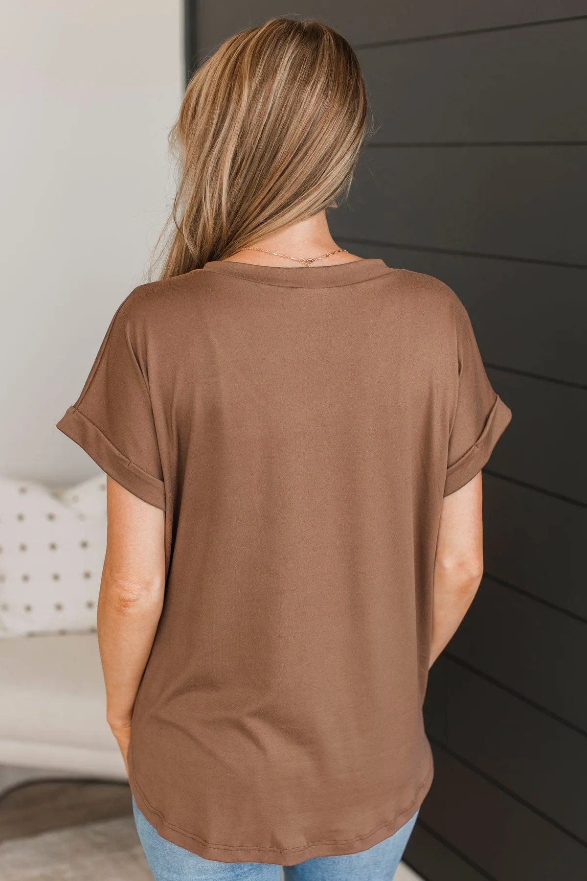 All The Best Short Sleeve Top- Dark Mocha