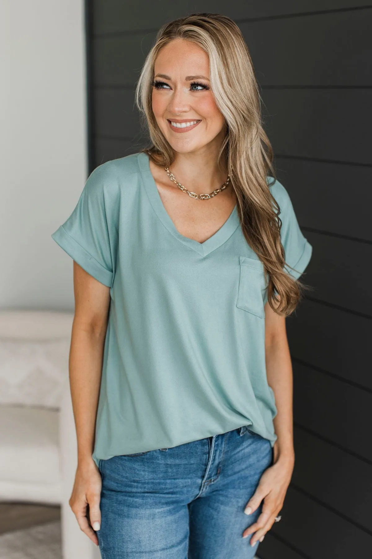 All The Best Short Sleeve Top- Seafoam