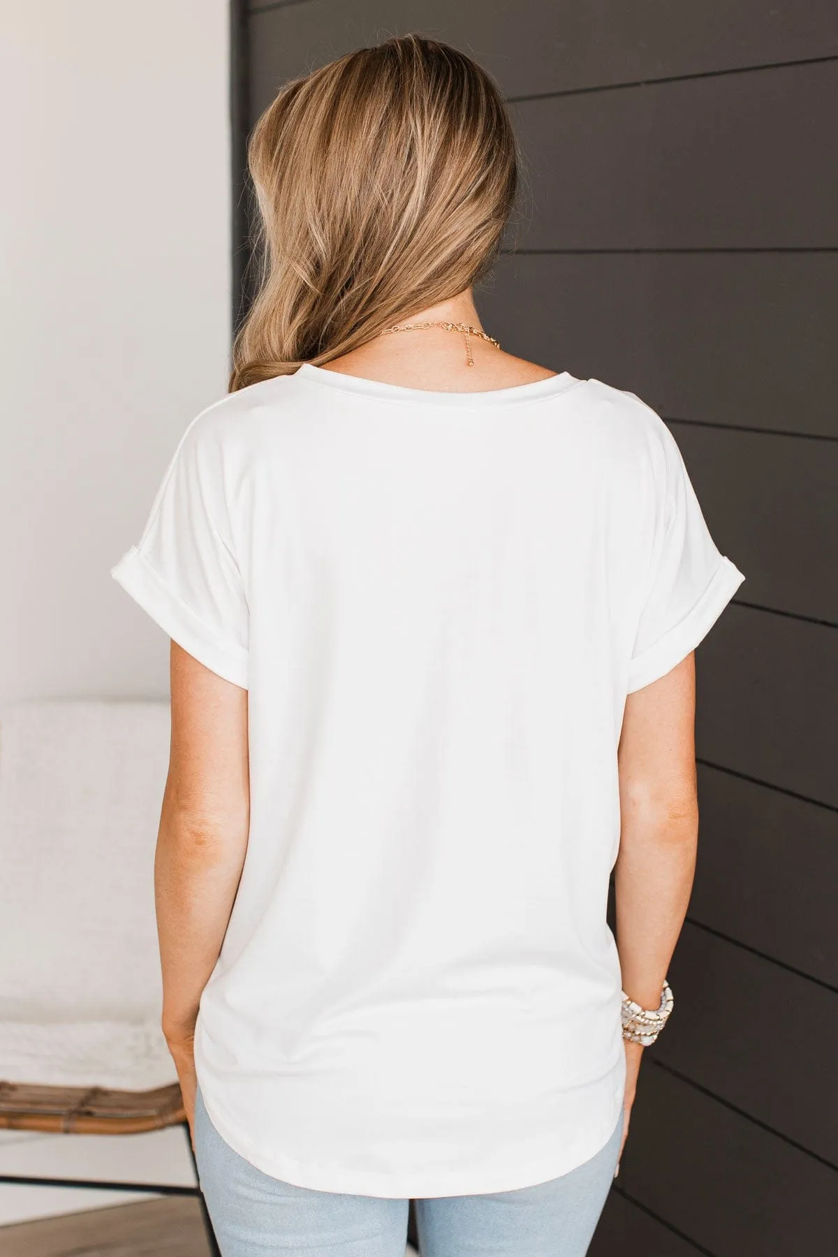 All The Best Short Sleeve Top- White