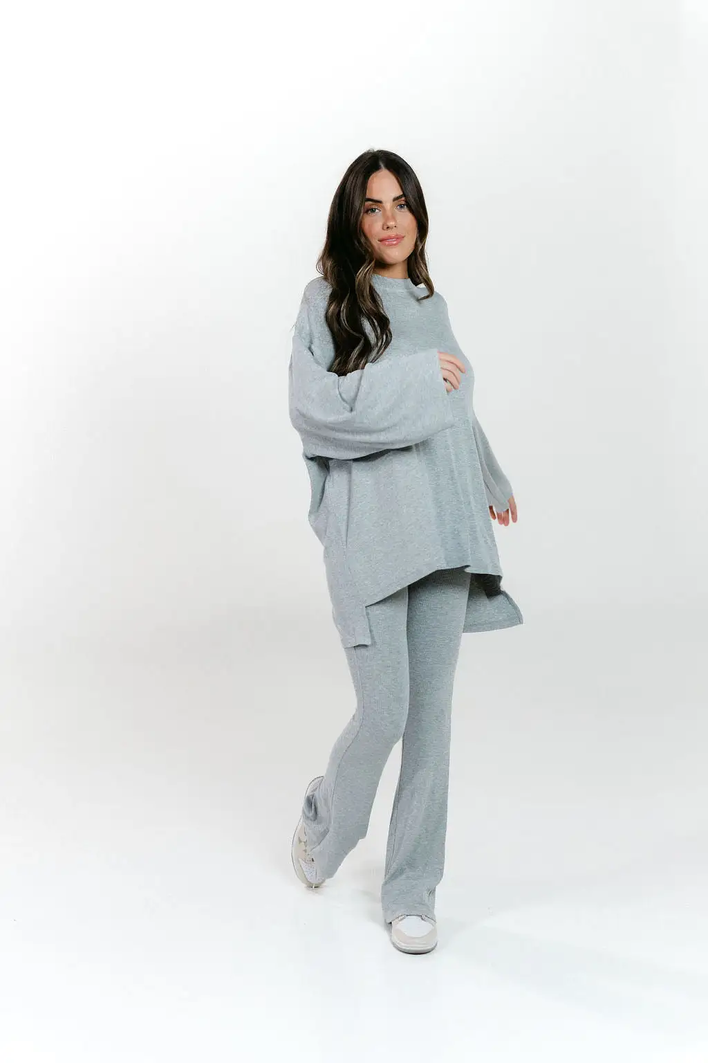 All Weekend Long Pant Set Long Sleeve Grey