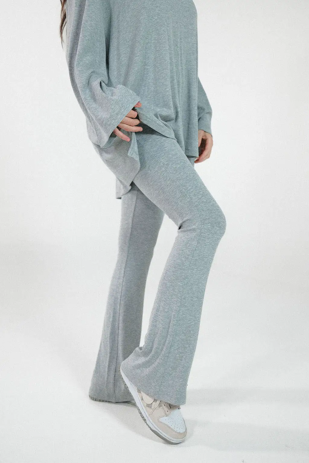 All Weekend Long Pant Set Long Sleeve Grey