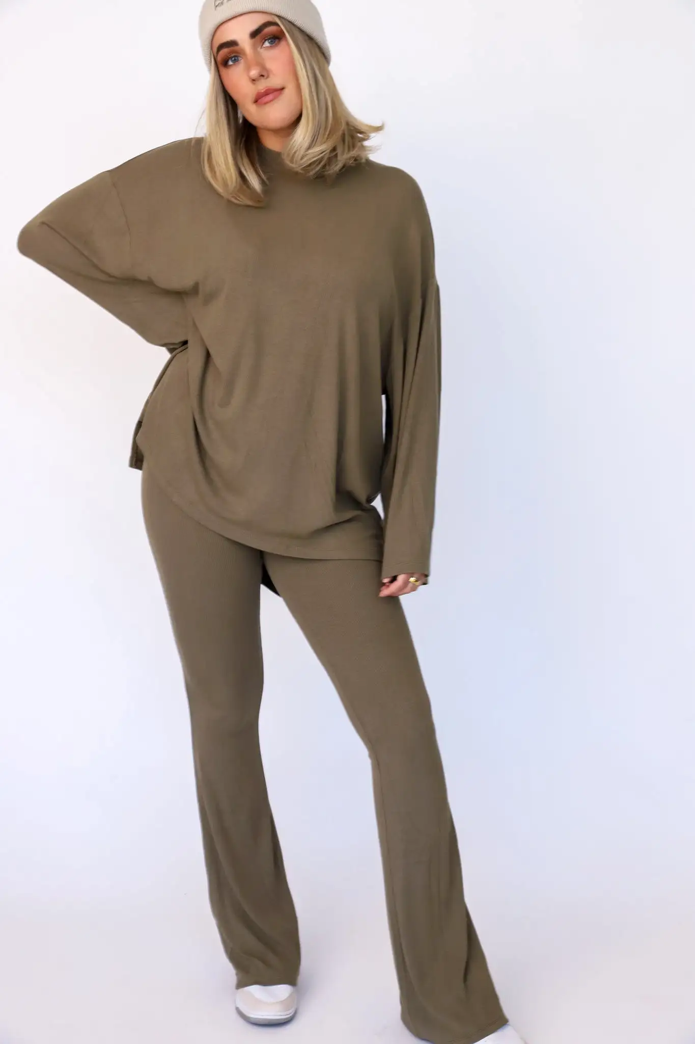 All Weekend Long Pant Set Long Sleeve Olive