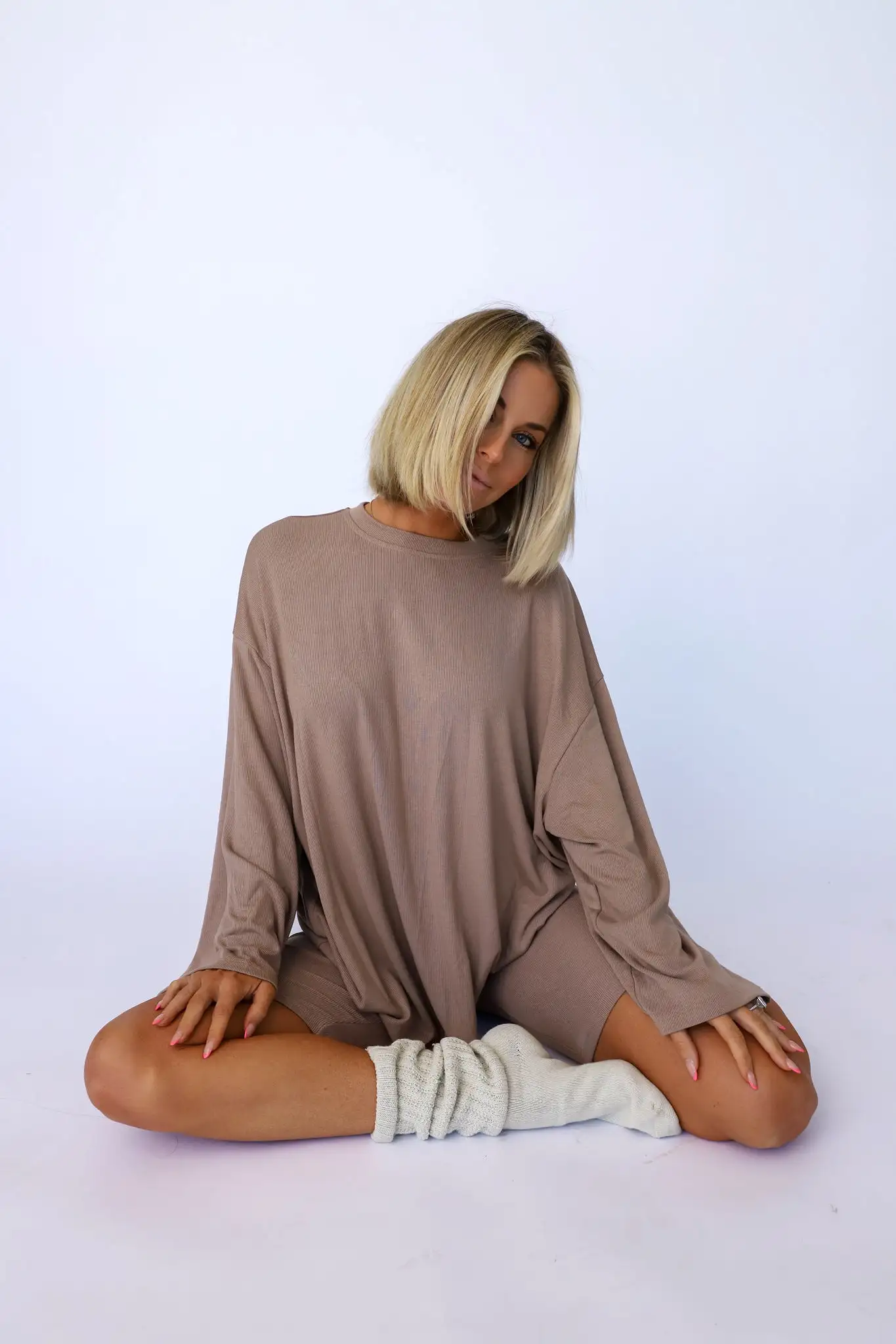 All Weekend Long Set Long Sleeve Biscotti