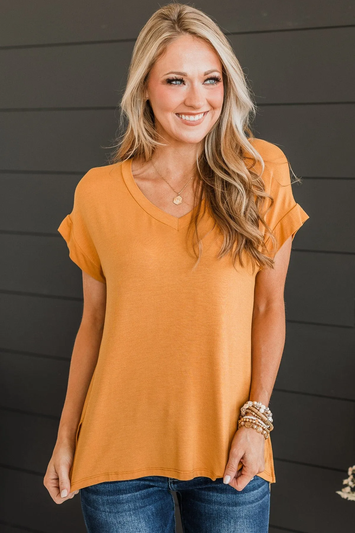 All Your Own Short Sleeve Top- Golden Yellow