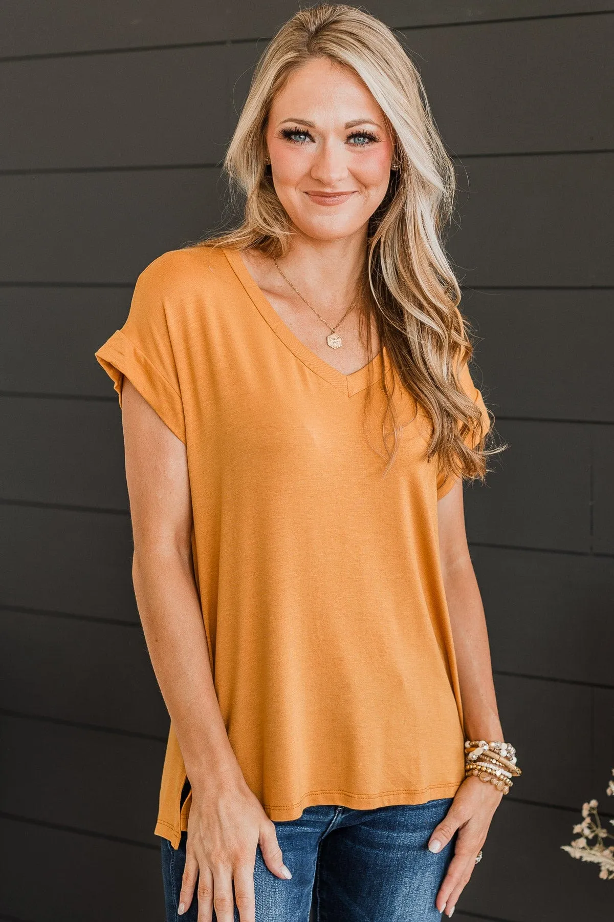 All Your Own Short Sleeve Top- Golden Yellow