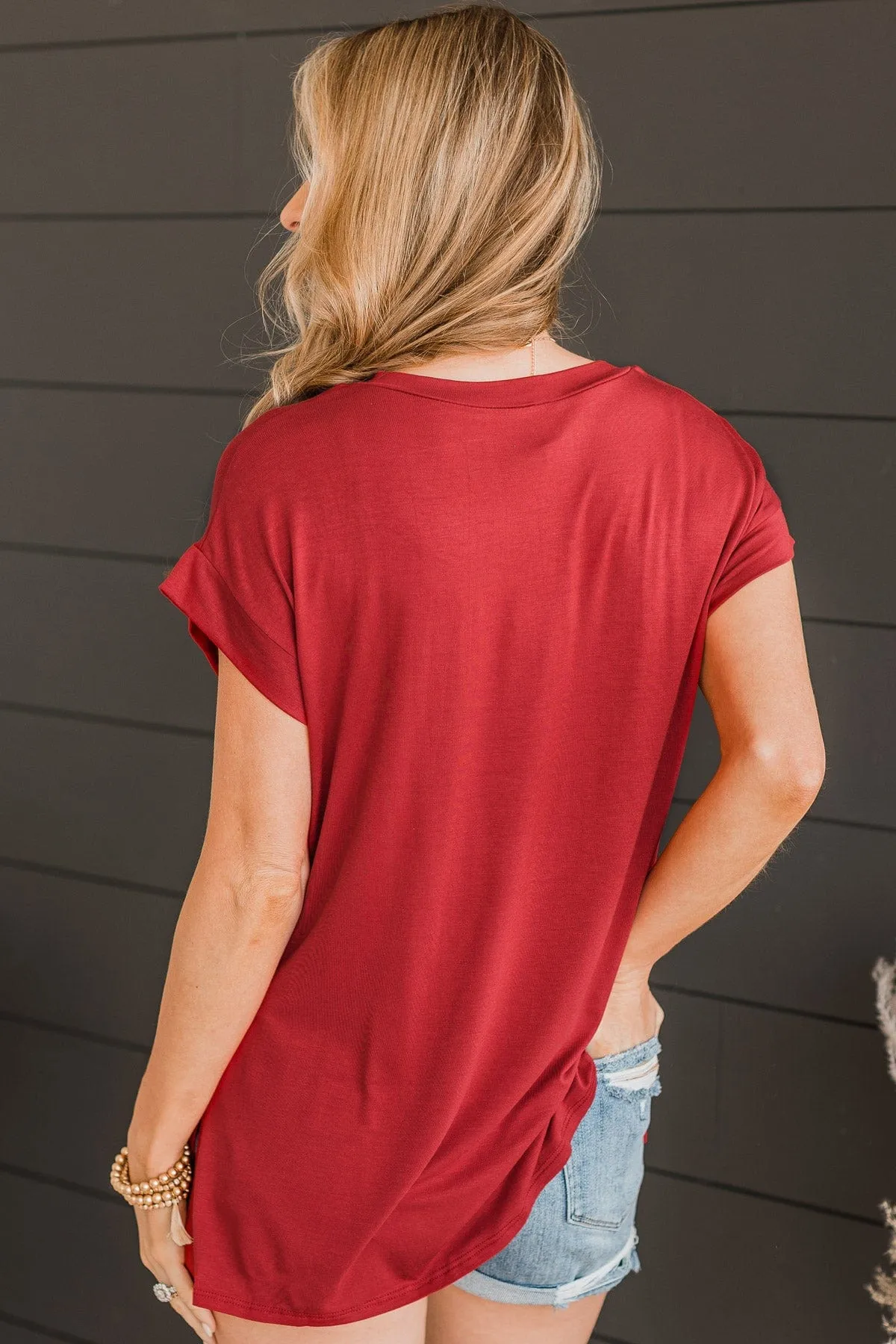 All Your Own Short Sleeve Top- Red