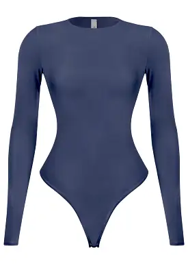 Amanda Long Sleeve Crew Neck Thong Bodysuit