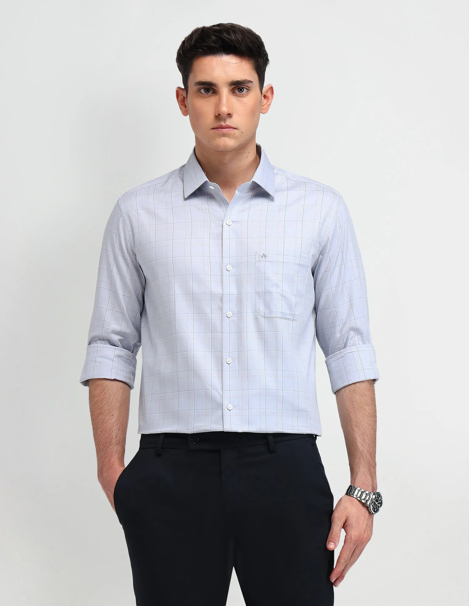 Arrow Dupplin Check Printed Slim Fit Shirt