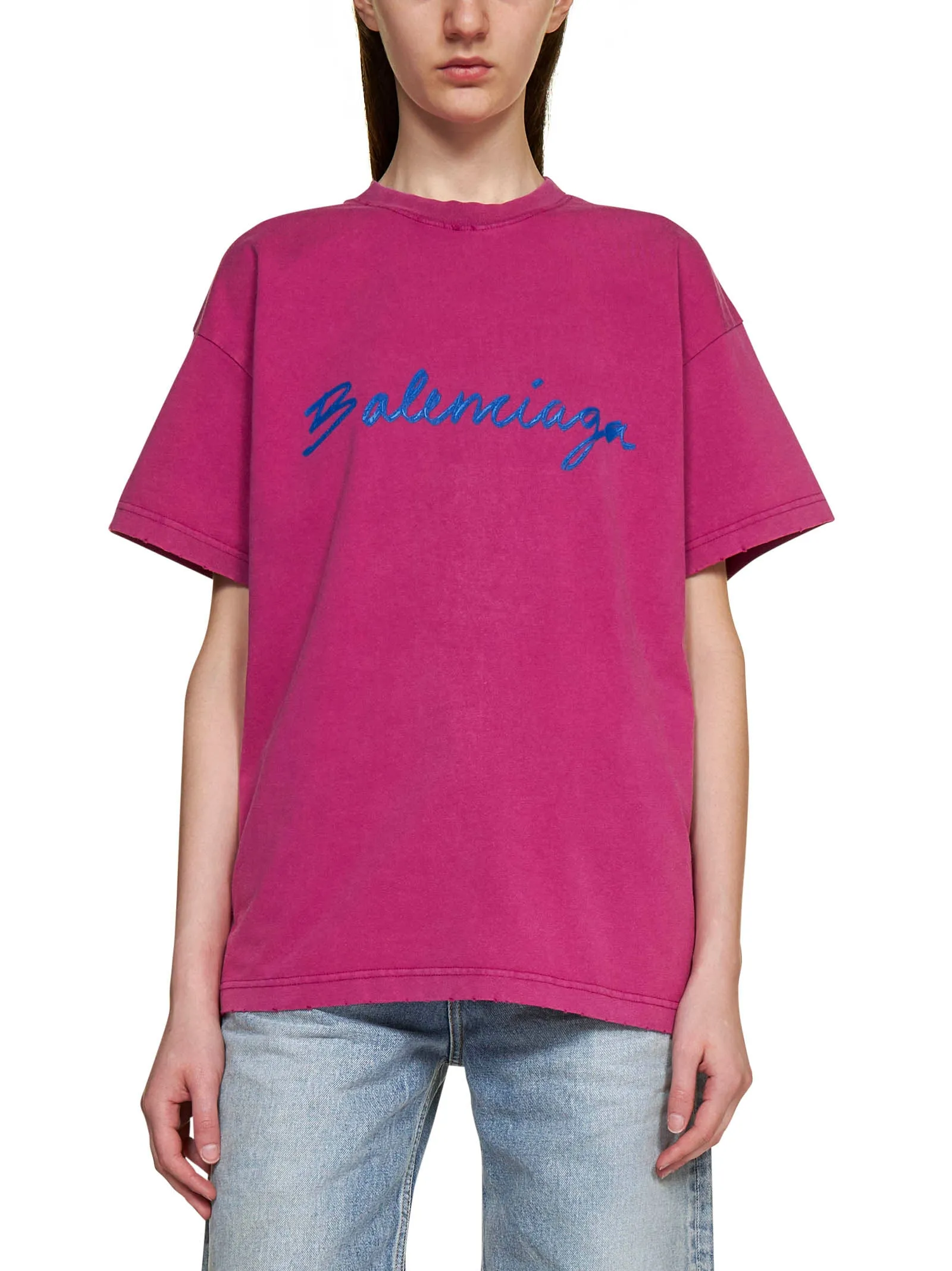 Balenciaga Logo Printed Medium Fit T-Shirt