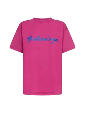 Balenciaga Logo Printed Medium Fit T-Shirt