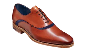 Barker Emerson Oxford Shoe - Antique Rosewood Calf/Navy Suede