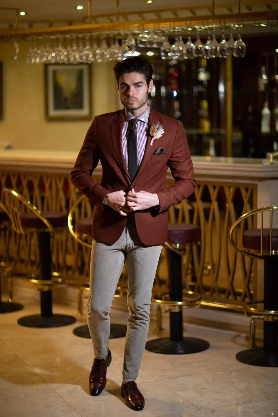 Belka Slim-Fit Blazer Brown