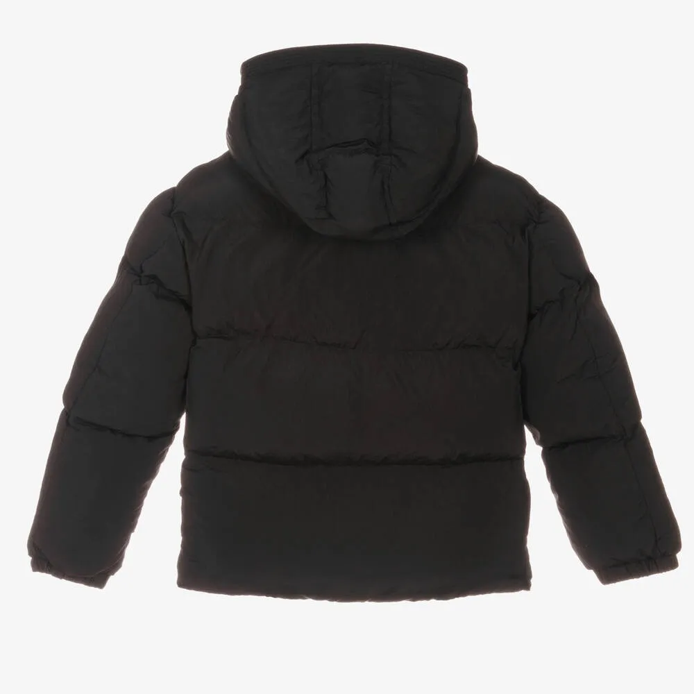 Black Hooded Puffer Coat