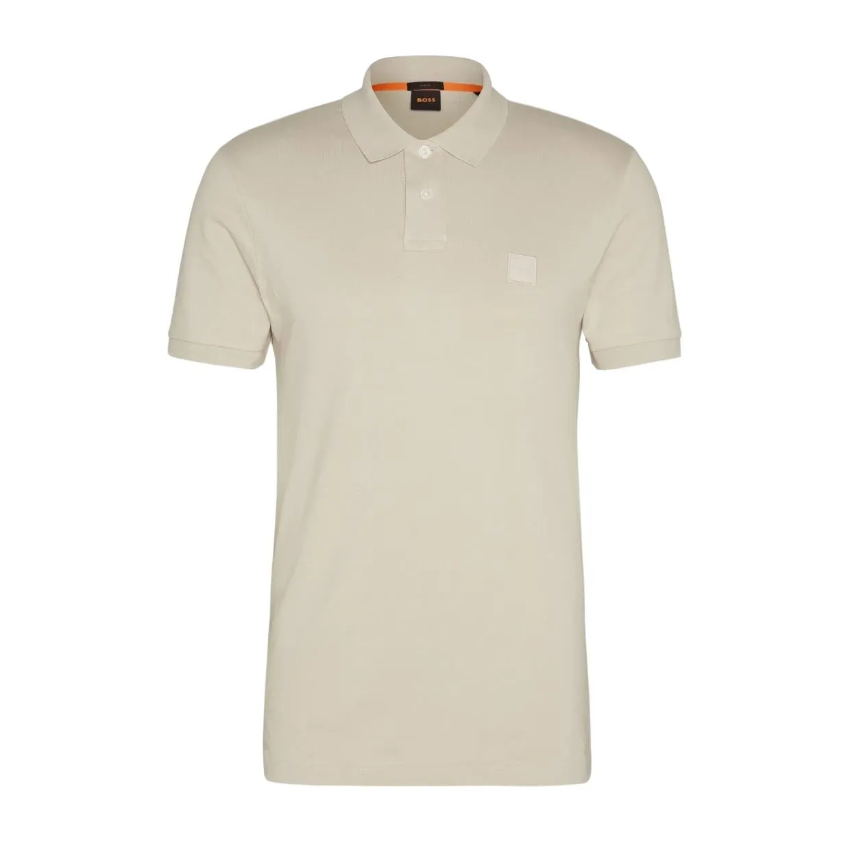 BOSS Passenger Logo Patch Beige Polo Shirt