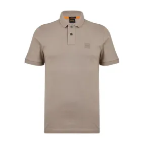 BOSS Passenger Logo Patch Brown Polo Shirt