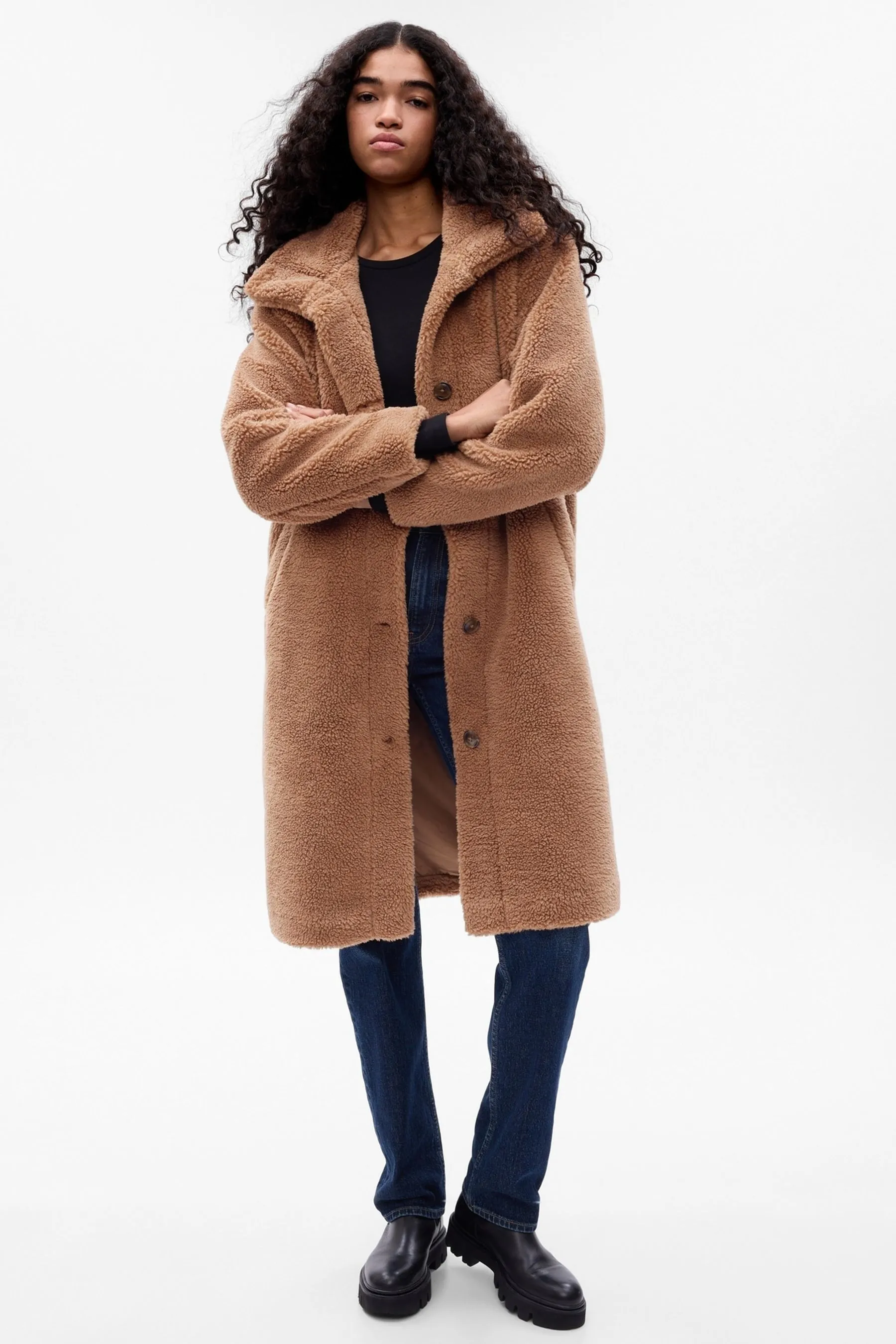 Brown Long Sherpa Coat