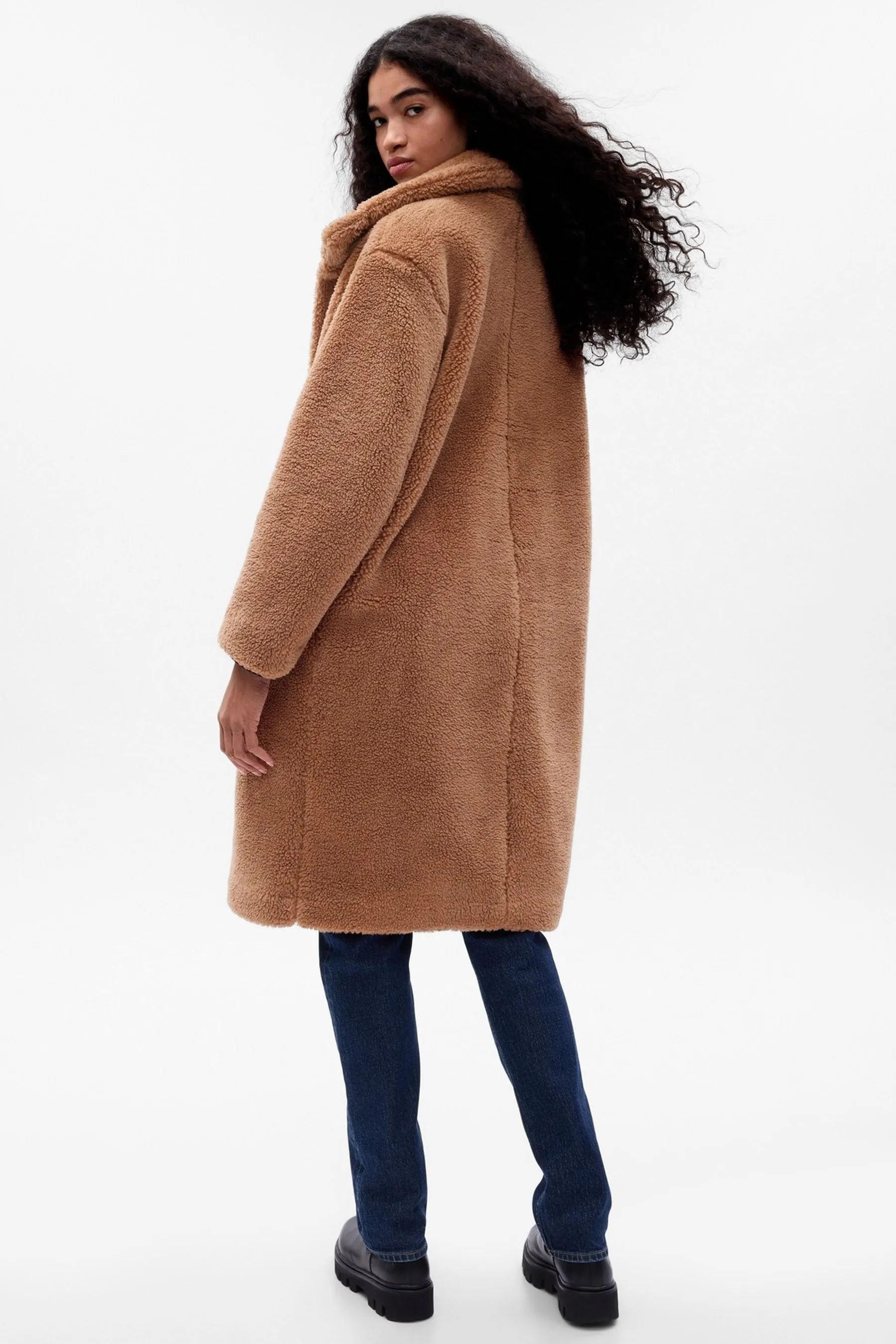 Brown Long Sherpa Coat