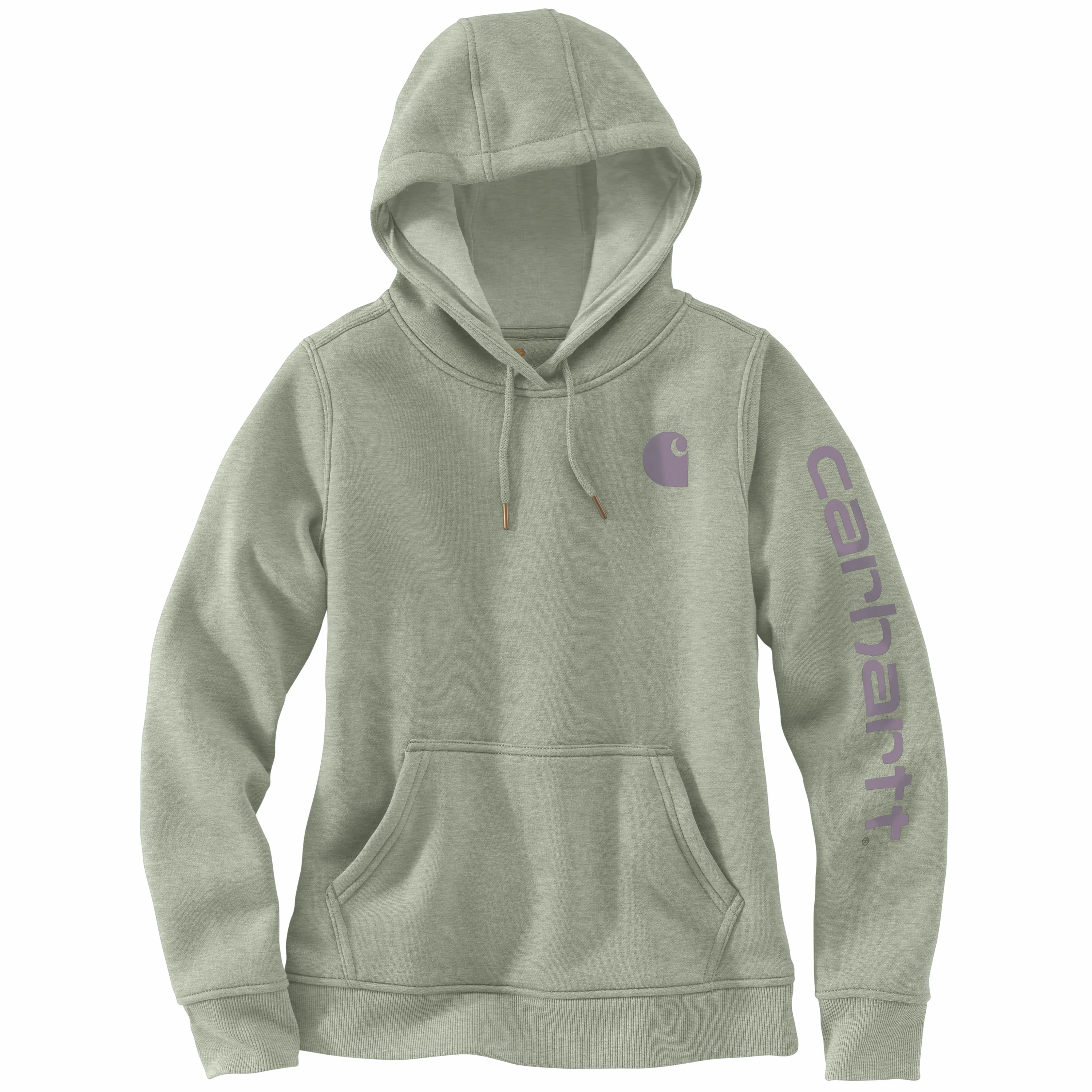 Carhartt Women's Clarksburg Graphic Sleeve Hoodie_Tinted Sage Heather