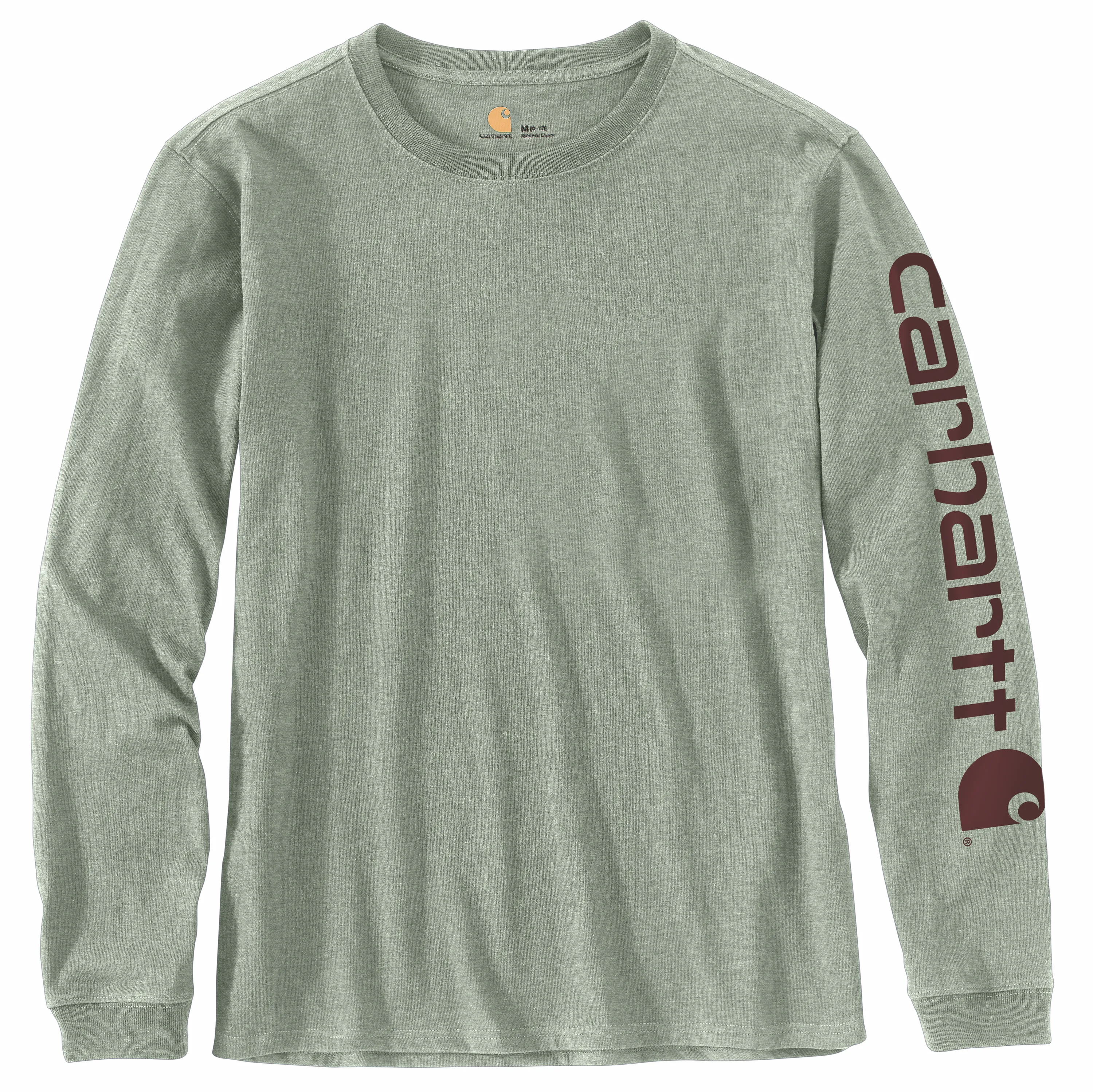 Carhartt Women's Heavyweight Long Sleeve Logo T-Shirt_Tinted Sage Heather