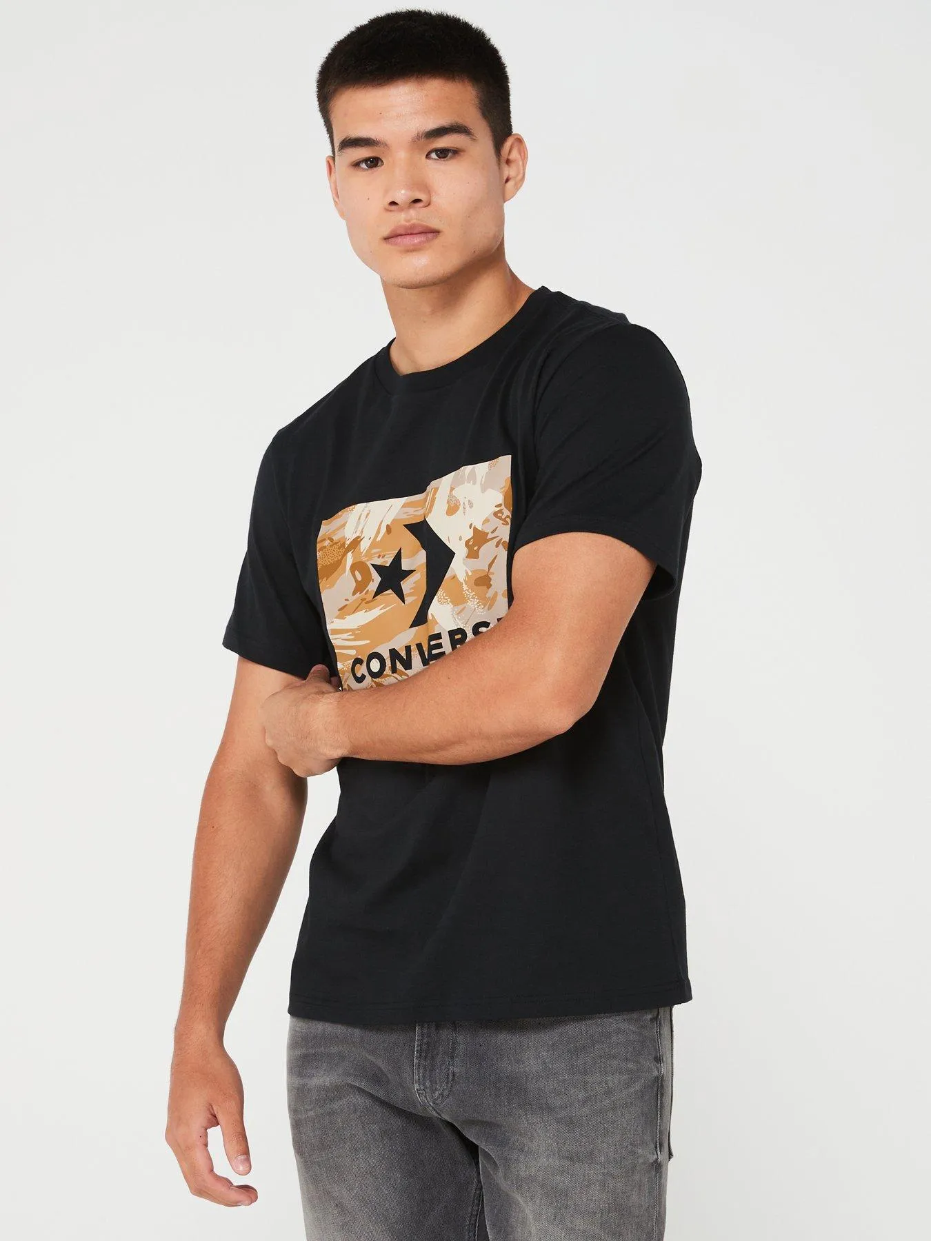 Converse Mens Star Chevron Camo T-shirt - Black