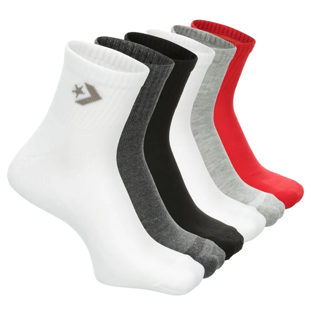 CONVERSE  MENS STAR CHEVRON QUARTER SOCKS 6 PAIRS