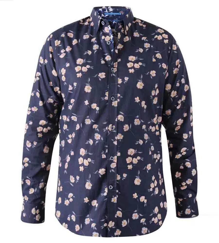 D555 Mens Long Sleeve Shirt With All Over Print (ROOKSEY)