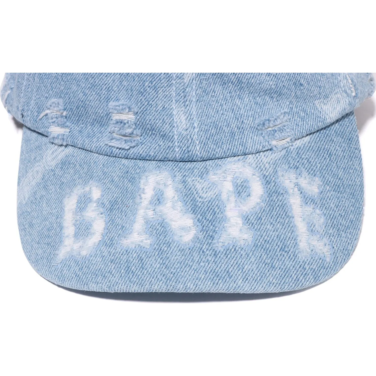 DENIM DISTRESSED LOGO CAP MENS