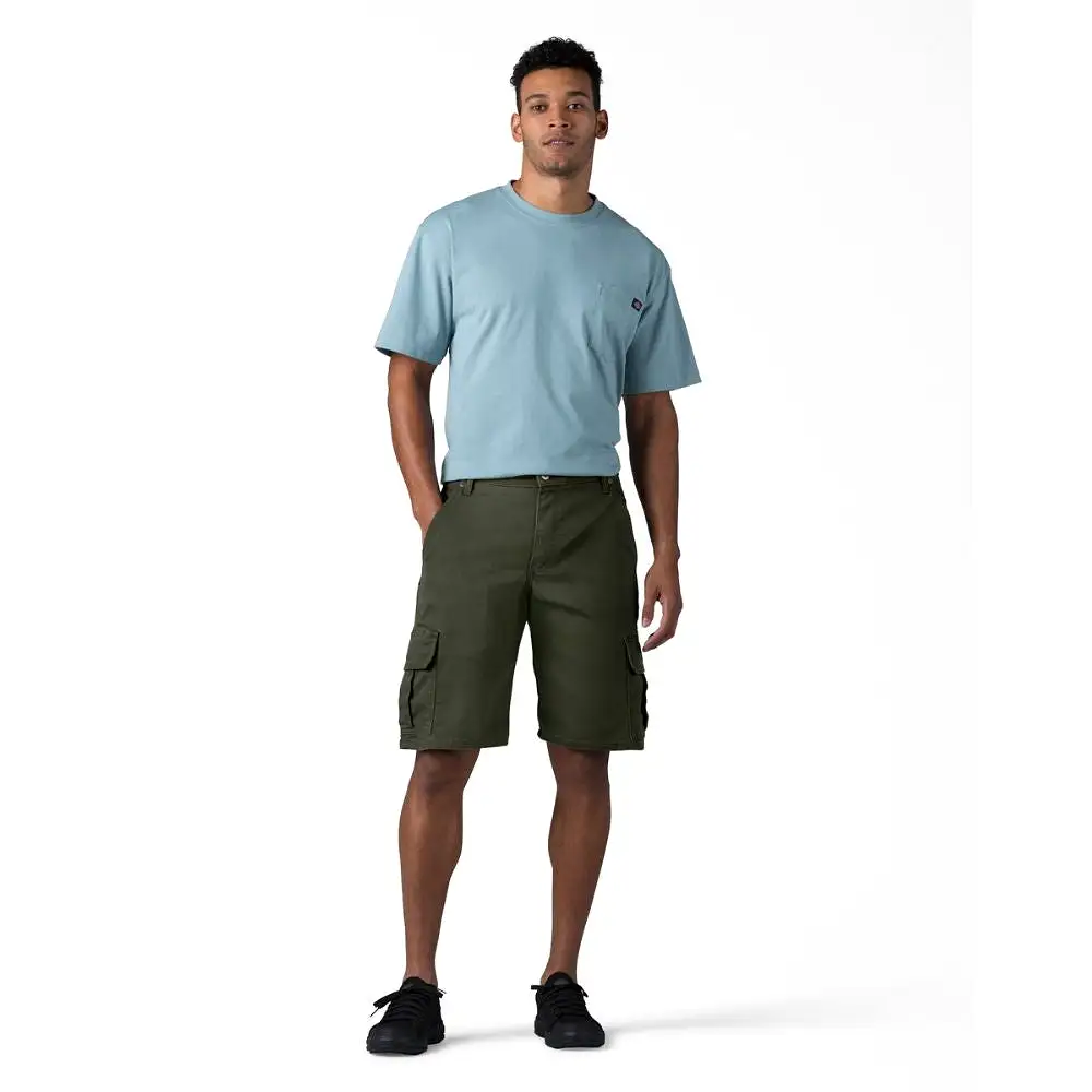 Dickies 11 Relaxed Fit FLEX Tough Max Men's Duck Cargo Work Shorts DX902 - Olive Green