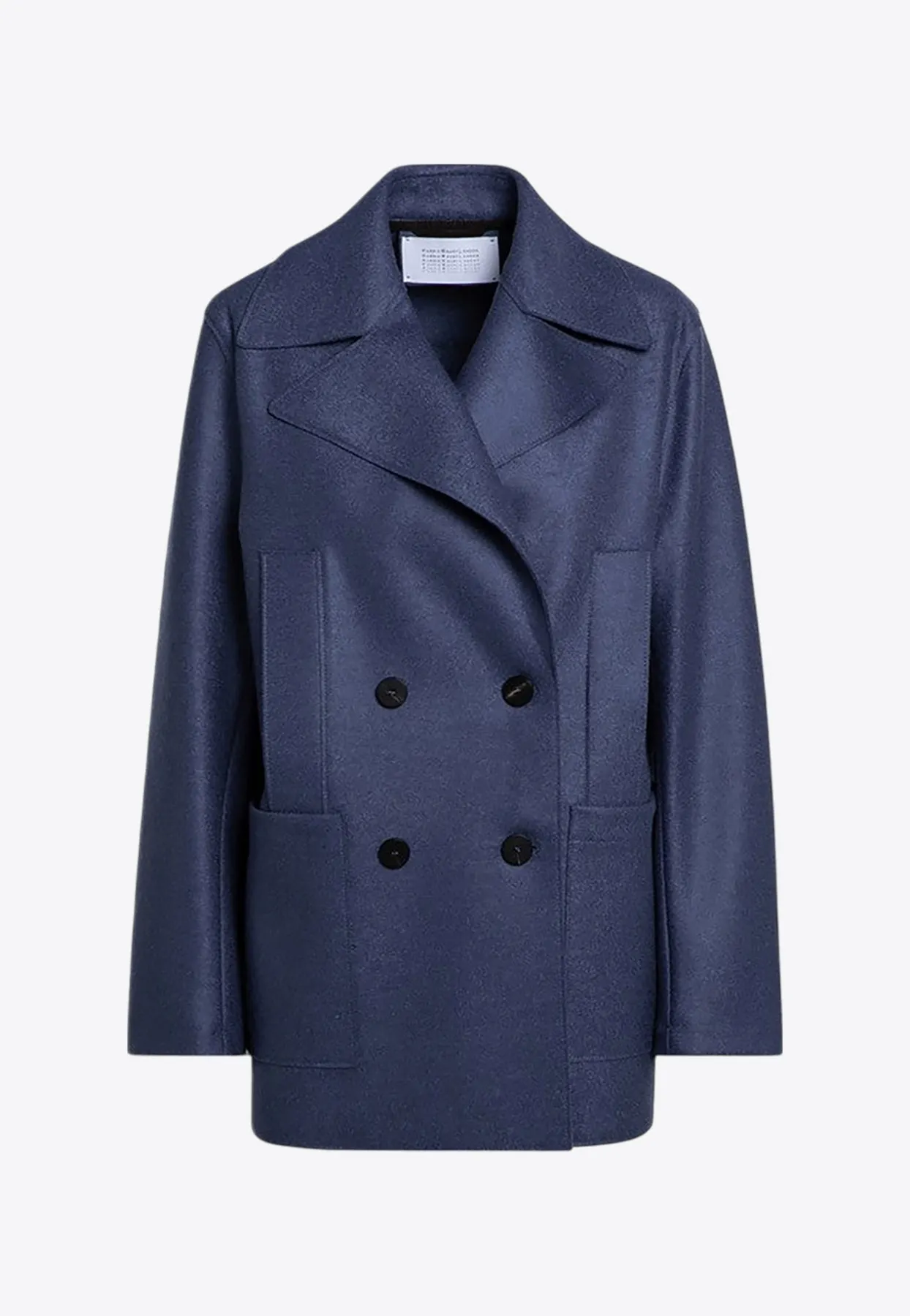 Double-Breasted Short Wool Coat