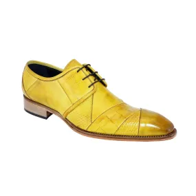 Duca Imperio Men's Shoes Yellow Calf-Skin Leather/Calf Print Oxfords (D1032)