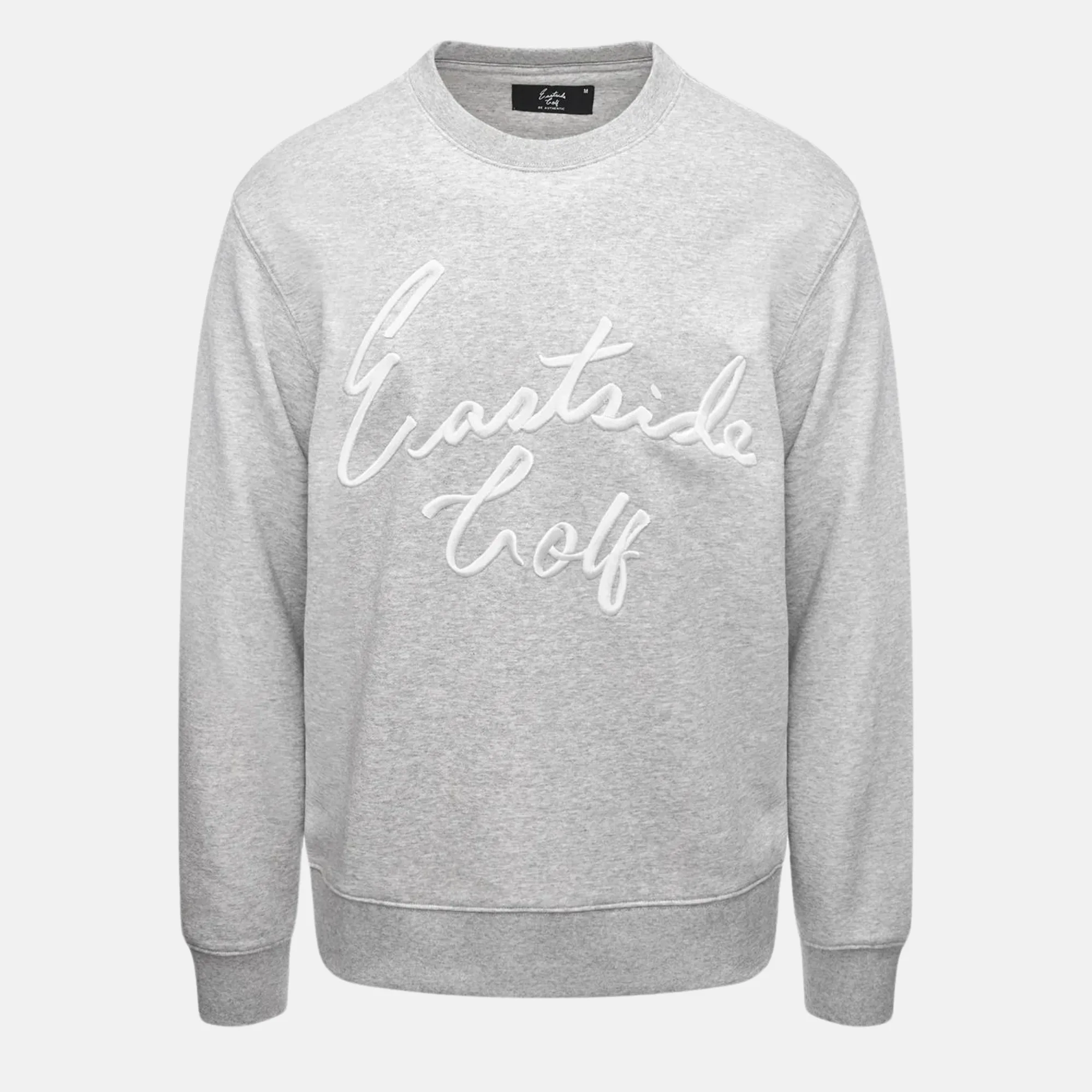 Eastside Golf Core Heather Grey Script Logo Fleece Crew