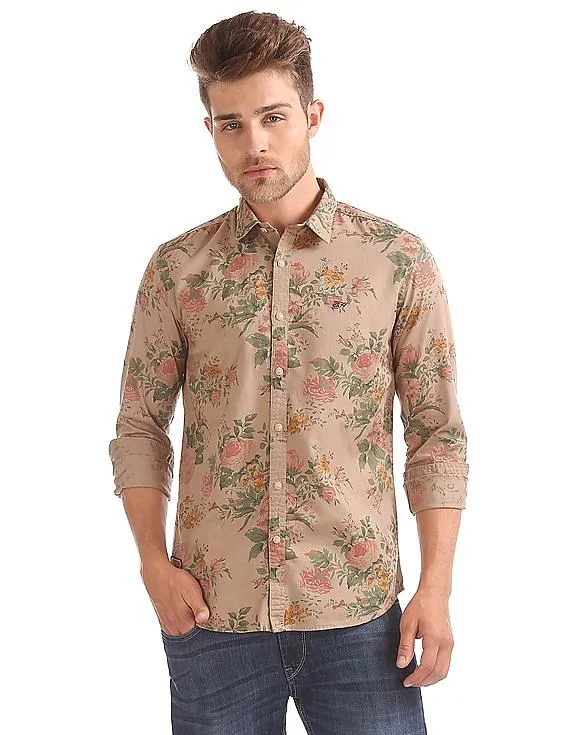 Ed Hardy Floral Printed Slim Fit Shirt