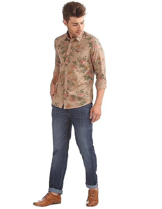 Ed Hardy Floral Printed Slim Fit Shirt