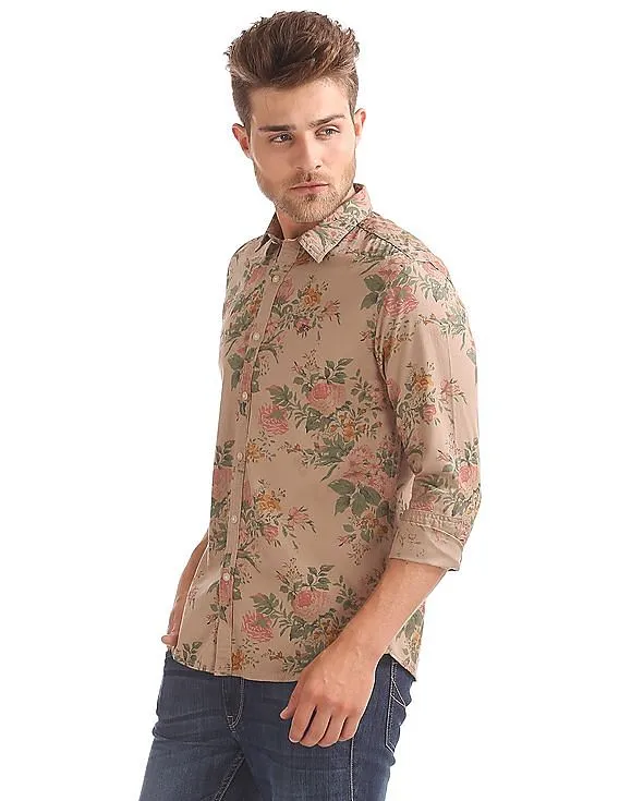 Ed Hardy Floral Printed Slim Fit Shirt