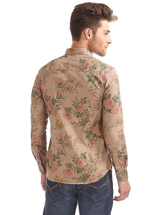 Ed Hardy Floral Printed Slim Fit Shirt