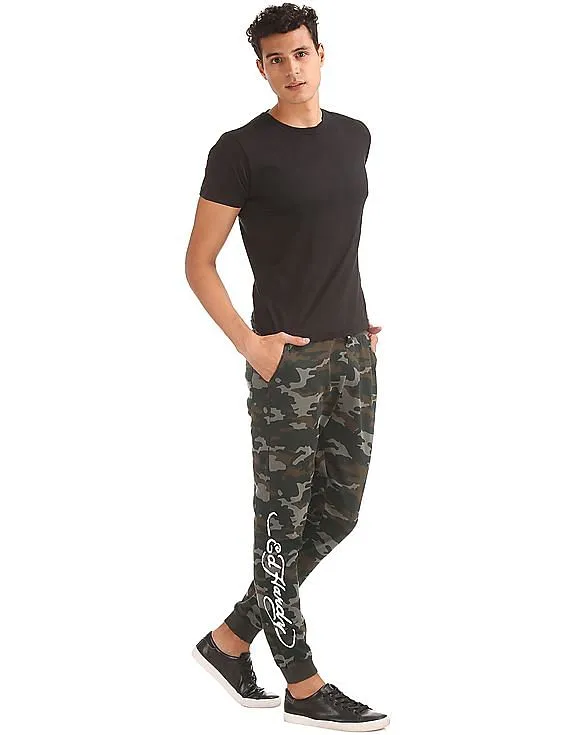 Ed Hardy Slim Fit Camouflage Printed Joggers