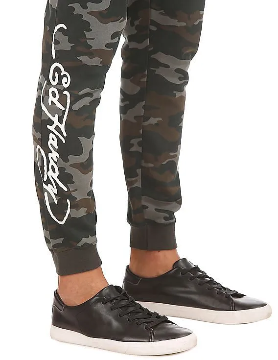 Ed Hardy Slim Fit Camouflage Printed Joggers