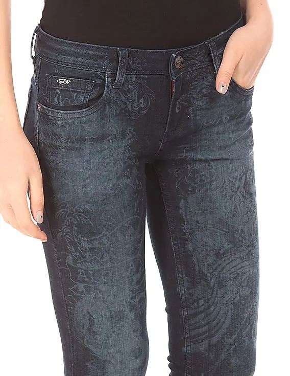 EdHardy Women Printed Super Skinny Fit Jeans