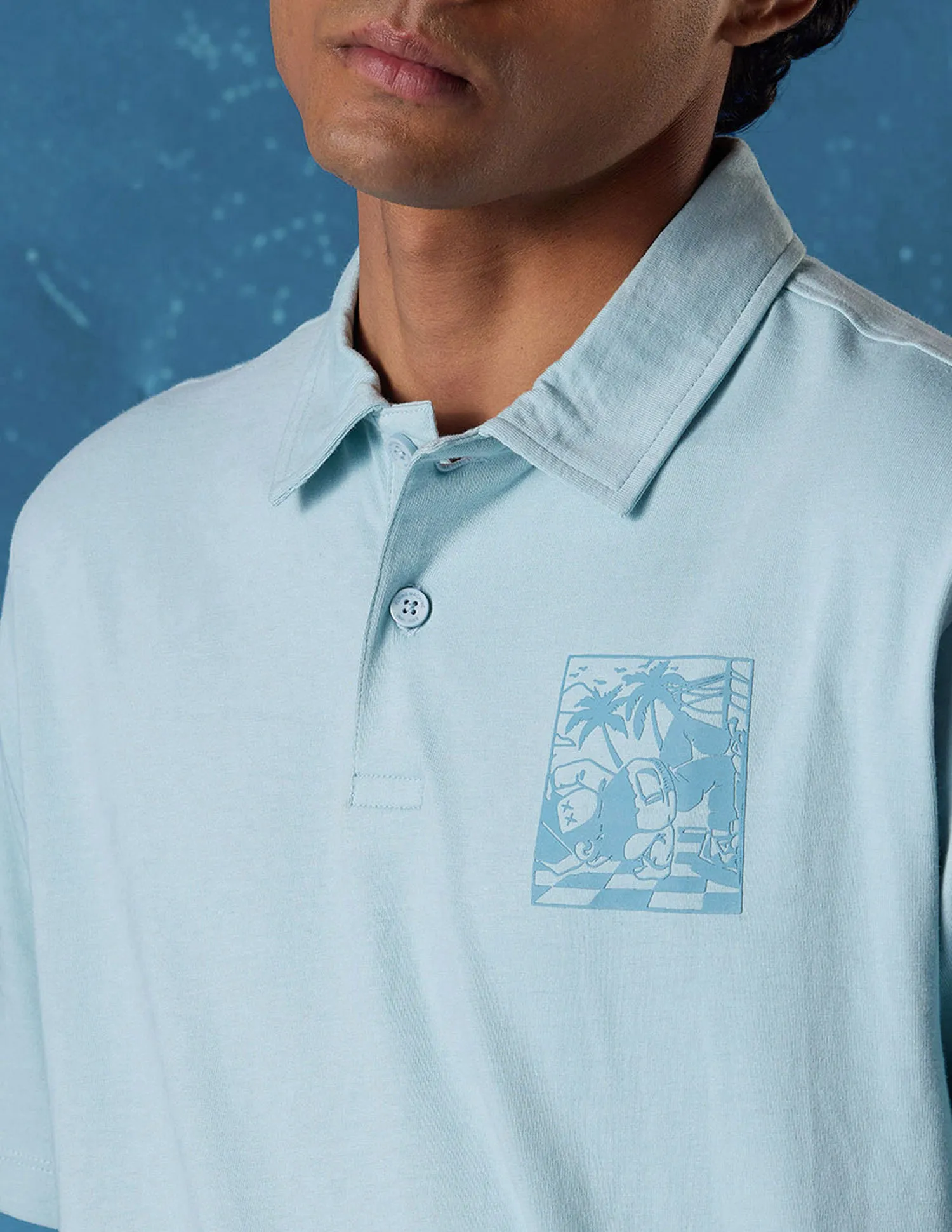 Flying Machine Relaxed Fit Printed Polo Shirt