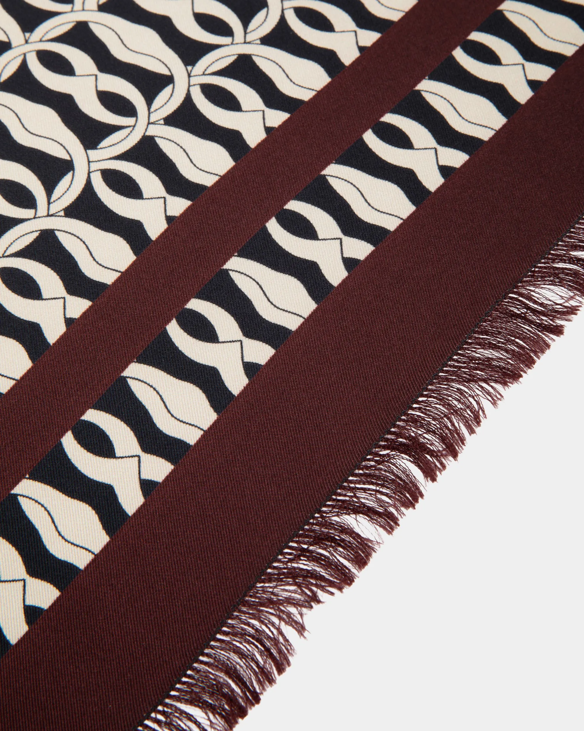 Foulard With Emblem Print In Andorra Silk 