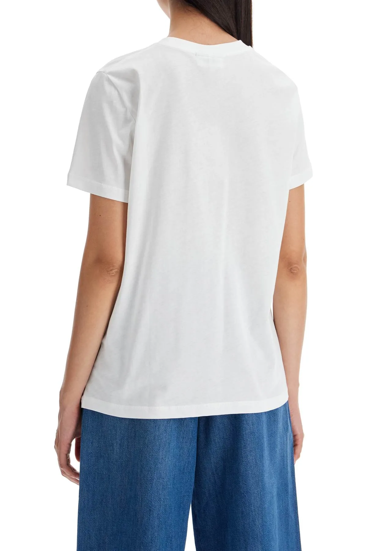 Ganni Printed Relaxed Fit T Shirt   White