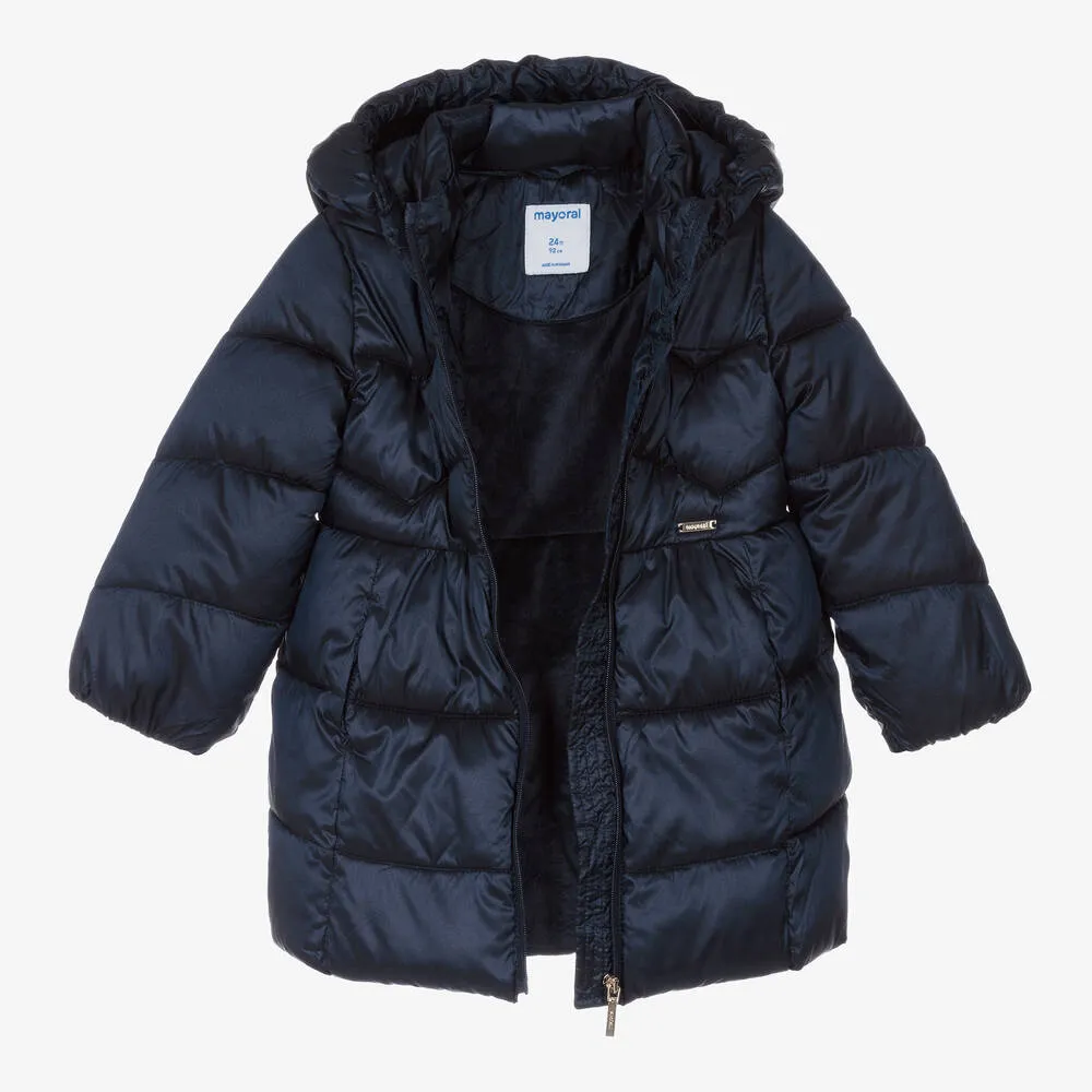 Girls Blue Puffer Coat