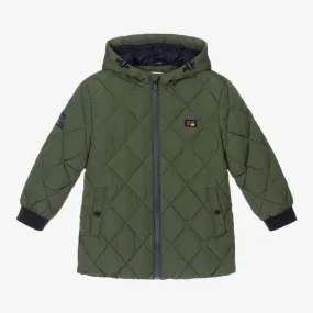 Green Quilted Hooded Coat