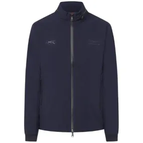 HACKETT Aston Martin Navy Softshell Racing Jacket With Hidden Hood | Menswear Online