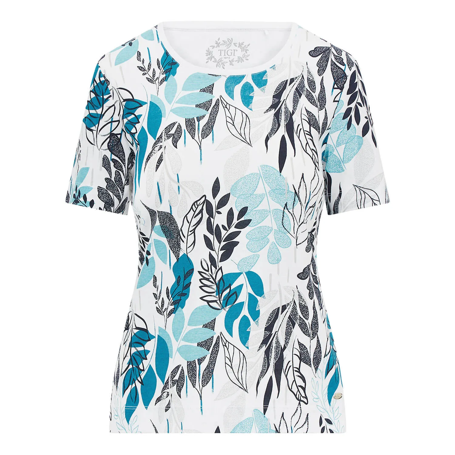 Java Leaf All Over Print Short Sleeve Top