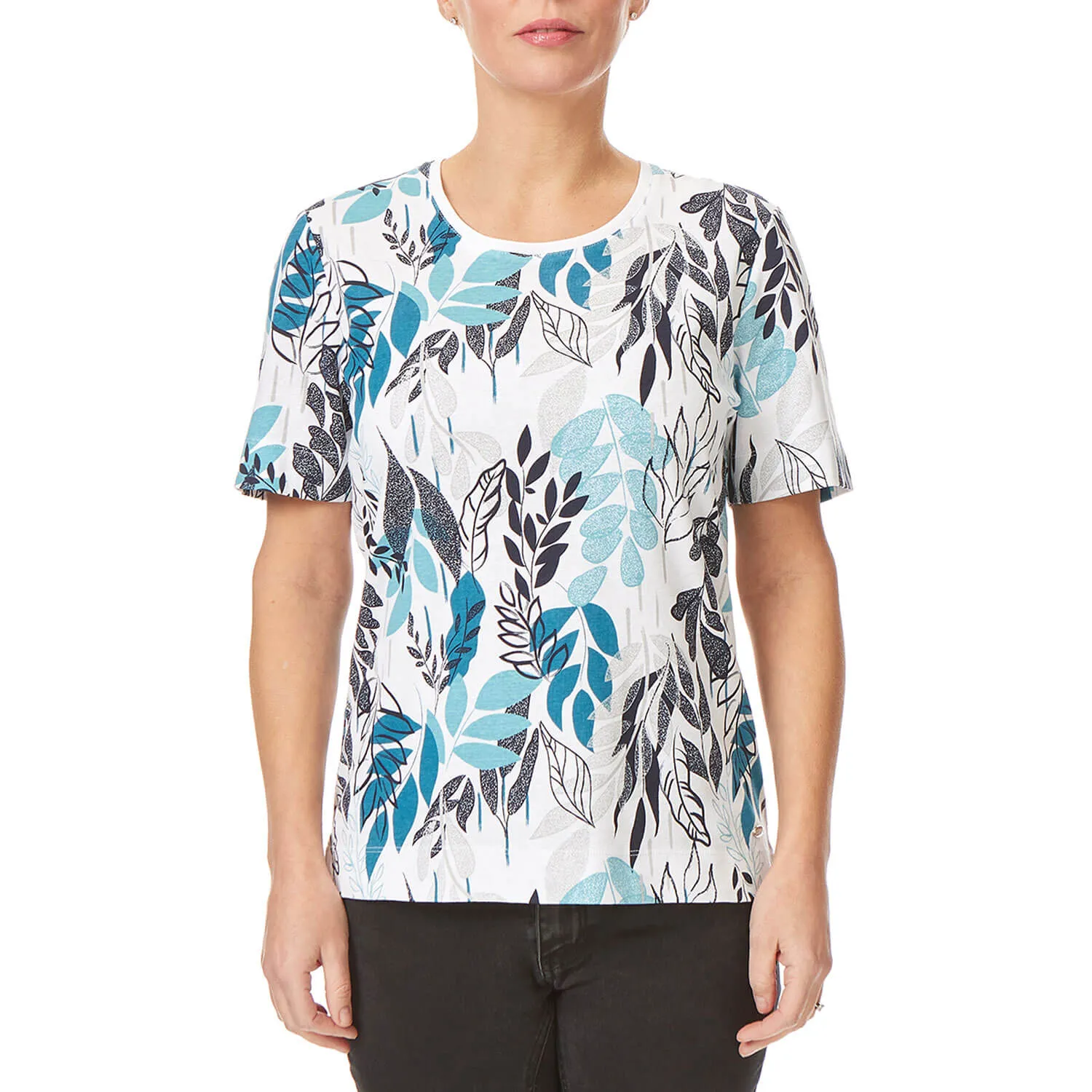 Java Leaf All Over Print Short Sleeve Top