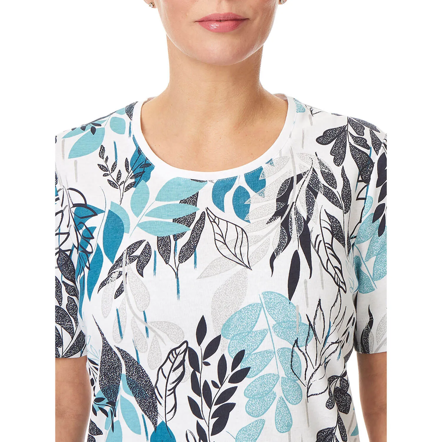 Java Leaf All Over Print Short Sleeve Top