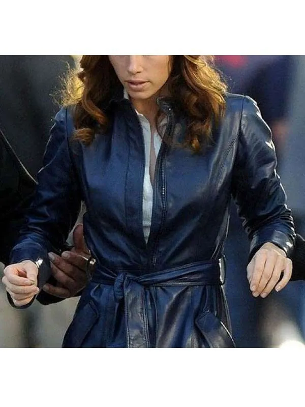 Jessica Biel Coat | A Team Jessica Biel Trench Leather Coat